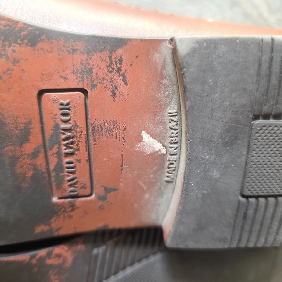 David Taylor Kennedy Loafers Men 9.5D Brown Leather Kiltie Tassel Woven Mock Toe - Picture 13 of 16